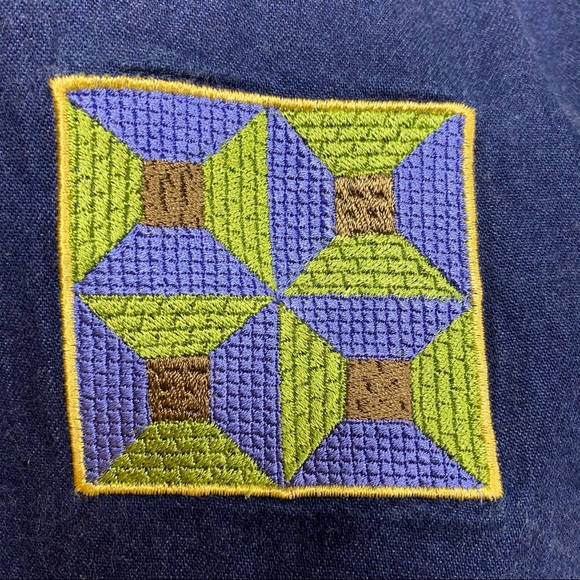 Embroidered Denim Jumper Dress - Picture 14 of 15